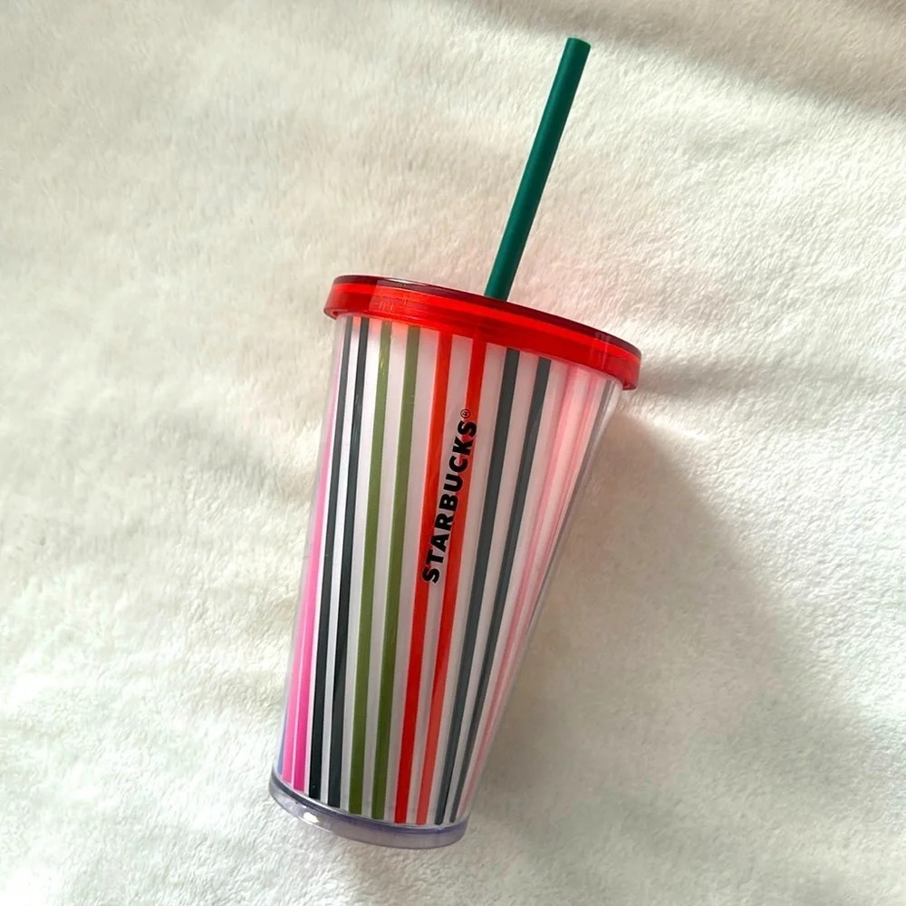 Starbucks Rainbow Striped 16 oz Tumbler 🌈